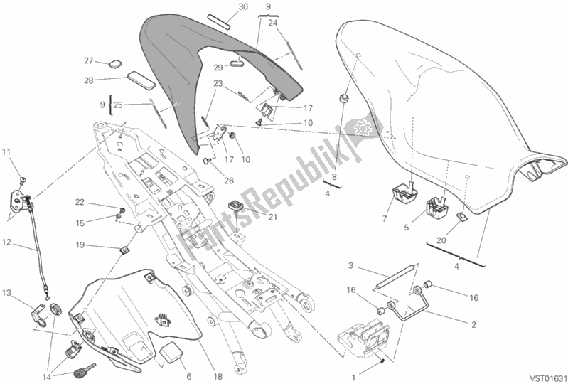 Tutte le parti per il Posto A Sedere del Ducati Monster 1200 S USA 2018